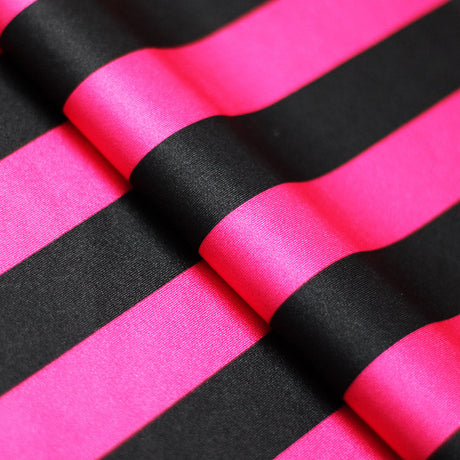 Lucky Stripes Polyester Spandex Fabric - Multi-Color 1" Wide Stripes, 58/60" Width (1 Yard)