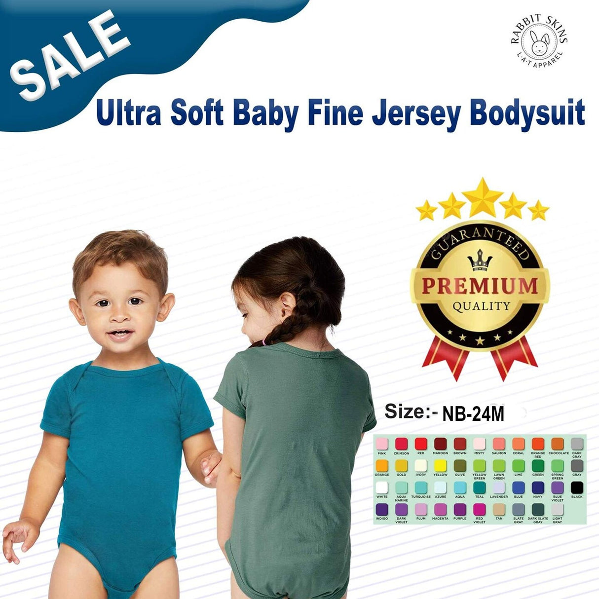 RADYAN® Ultra Soft Baby Fine Jersey Bodysuit - 4424