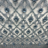 Beaded 3D Floral Lace Fabric