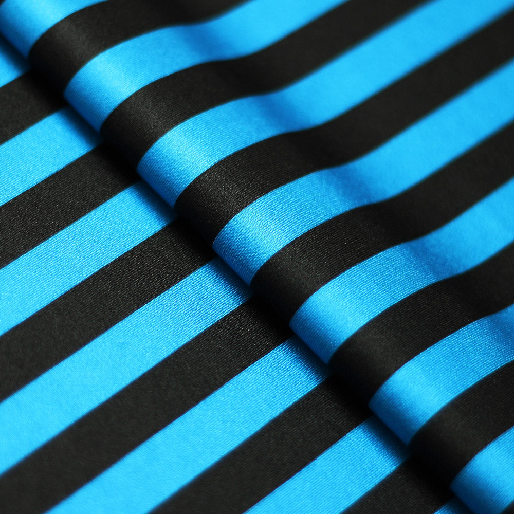 Lucky Stripes Polyester Spandex Fabric - Multi Stripe Print, 58/60" Width (1 Yard)