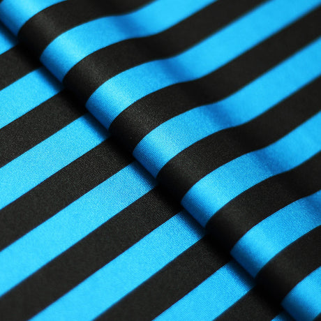 Lucky Stripes Polyester Spandex Fabric - Multi Stripe Print, 58/60" Width (1 Yard)