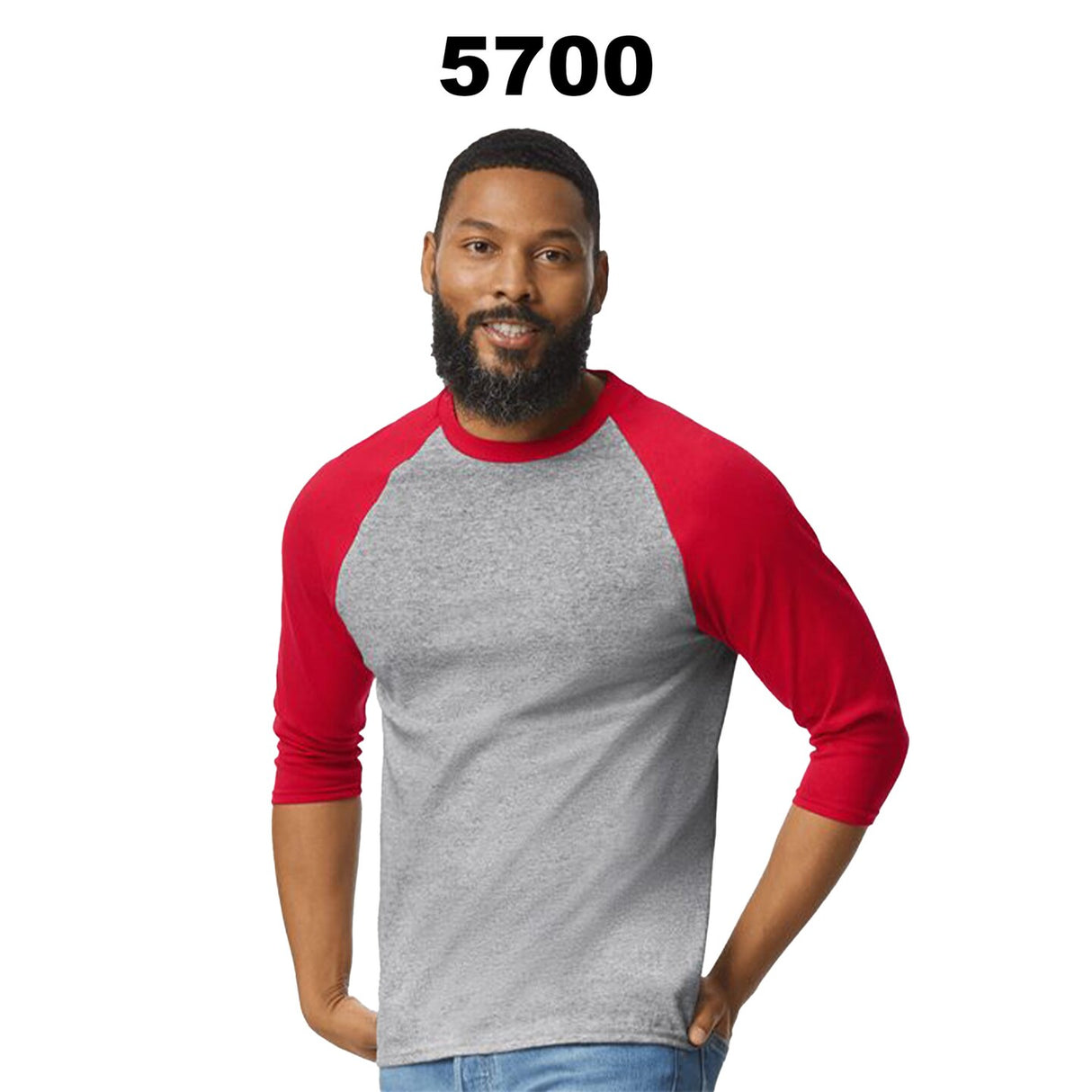 Gildan® Heavy Cotton Raglan Crewneck Three Quarter Sleeve T-Shirt