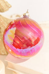 4" Red Luster Ball Ornament