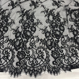 Embroidered Lace Fabric with Eyelash Scallop