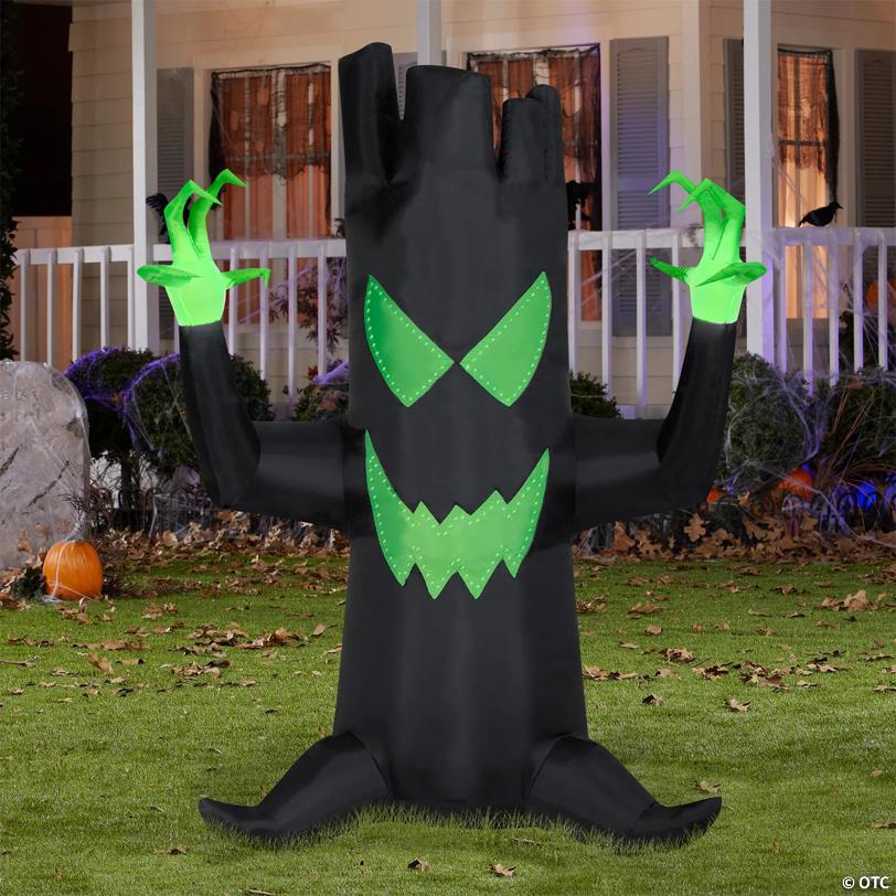 83" Blow-Up Inflatable Light-Up Black Tree with Built-In LED Lights Outdoor Yard Decoration