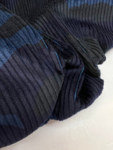 Cotton Corduroy Printed Blue Black
