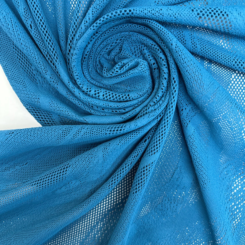 Polyamide Elastane Knitted Fabric Blue Abstract