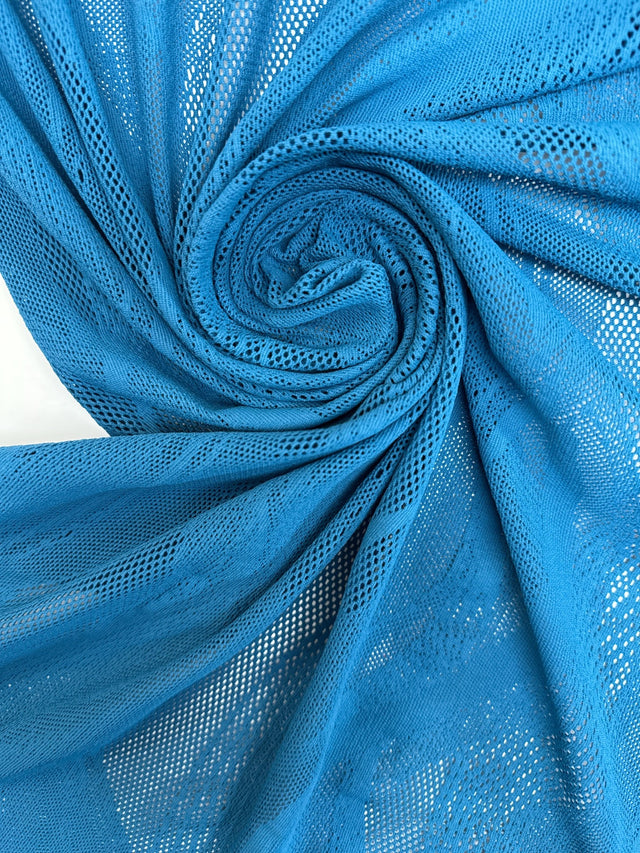 Polyamide Elastane Knitted Fabric Blue Abstract