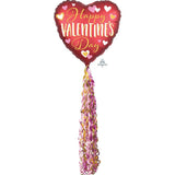 Valentine's Day Foil Balloon 84 Inch Gold Lined