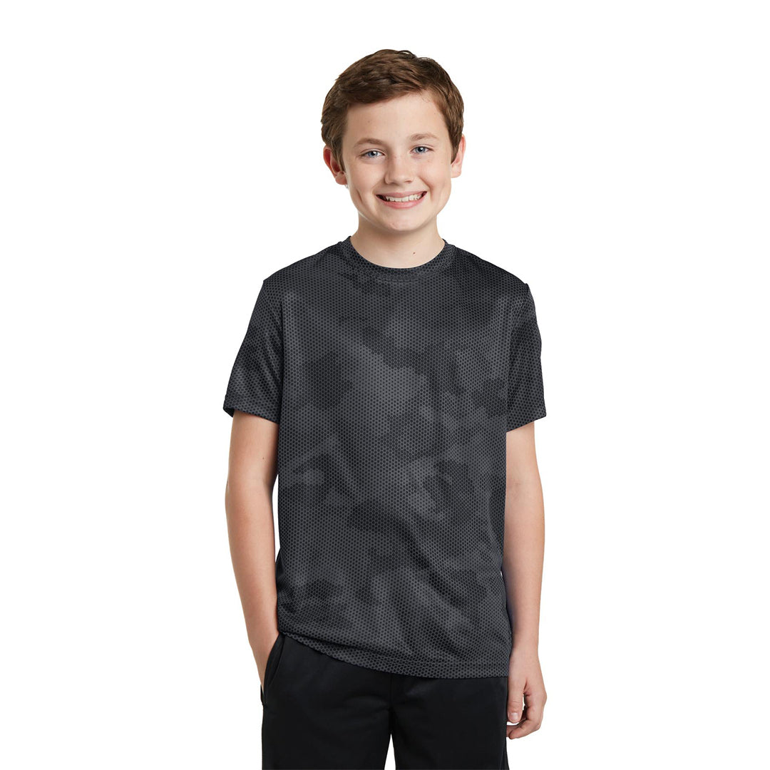 Sport-Tek® Youth CamoHex Crewneck Short Sleeve Tee