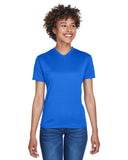 Camiseta deportiva de cuello en V para mujer, fresca y seca