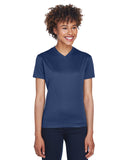 Camiseta deportiva de cuello en V para mujer, fresca y seca