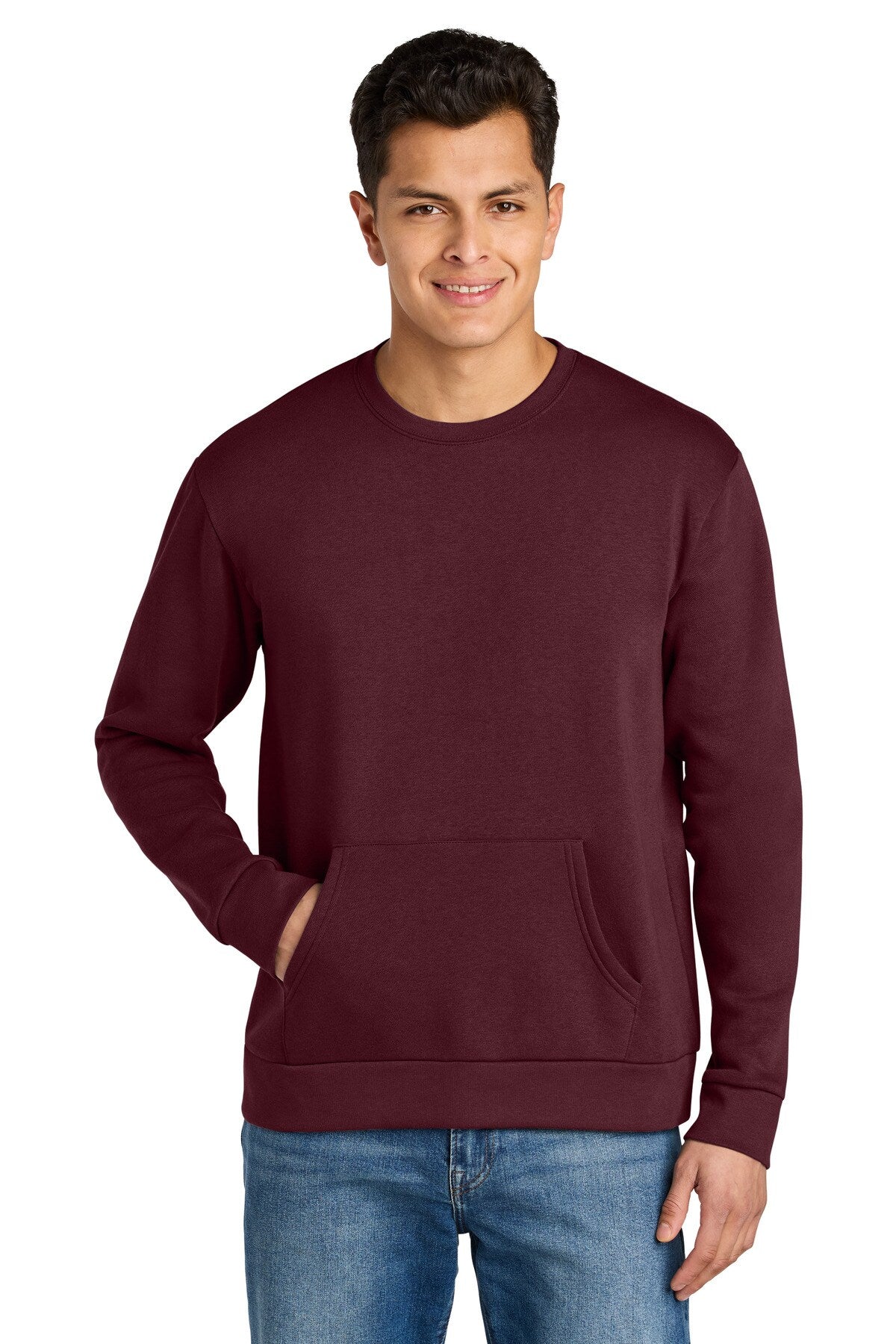 Next Level® Santa Barbara Pocket Crewneck Long Sleeve Sweatshirt