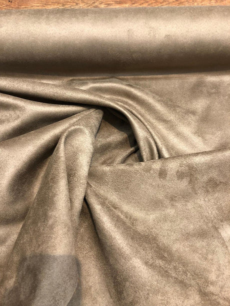 Super Suede Polyester Fabric - Coffee Suede Texture, 54" Width (1 Yard)