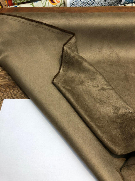 Super Suede Polyester Fabric - Coffee Suede Texture, 54" Width (1 Yard)