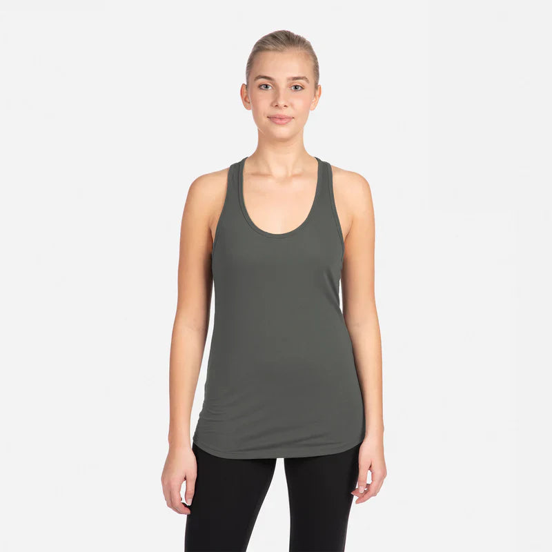 Next Level 1533 Women's Tank Top Cotton Poly Jersey Fabric - Dark Grey, Racerback, 30 Singles, 135 Grams/4.0Oz (1 Unit)
