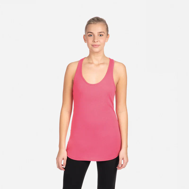 Next Level 1533 Lightweight Cotton Poly Jersey Fabric - Hot Pink, Racerback, Tear Away Label (1 Piece)