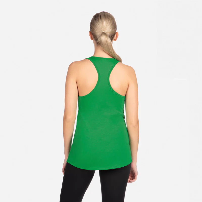 Next Level 1533 Women's Tank Top Lightweight Cotton Poly Jersey Fabric - Kelly Green, Racerback, Tear Away Label (1 Piece)