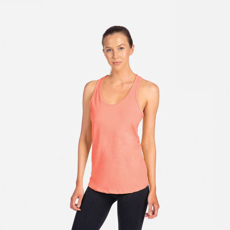 Next Level 1533 Women's Tank Top Cotton Poly Jersey Fabric - Light Orange, Racerback, 30 Singles, 135 Grams, 4.0 Oz (1 Piece)