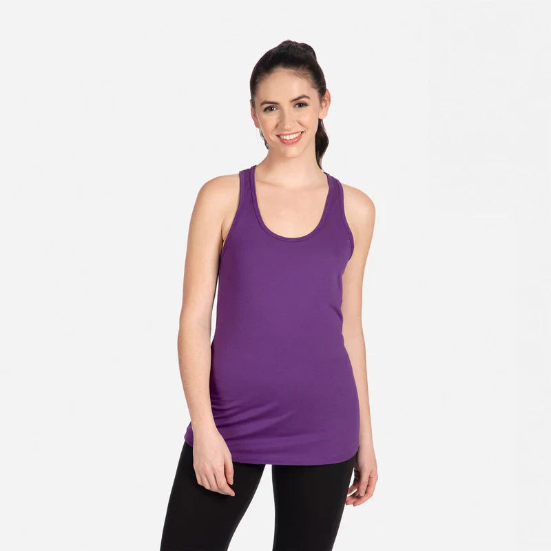 Next Level 1533 Women's Tank Top Lightweight Cotton Poly Jersey Fabric - Purple Rush, Racerback, 30 Singles, 135 Grams, 4.0 Oz (1 Piece)