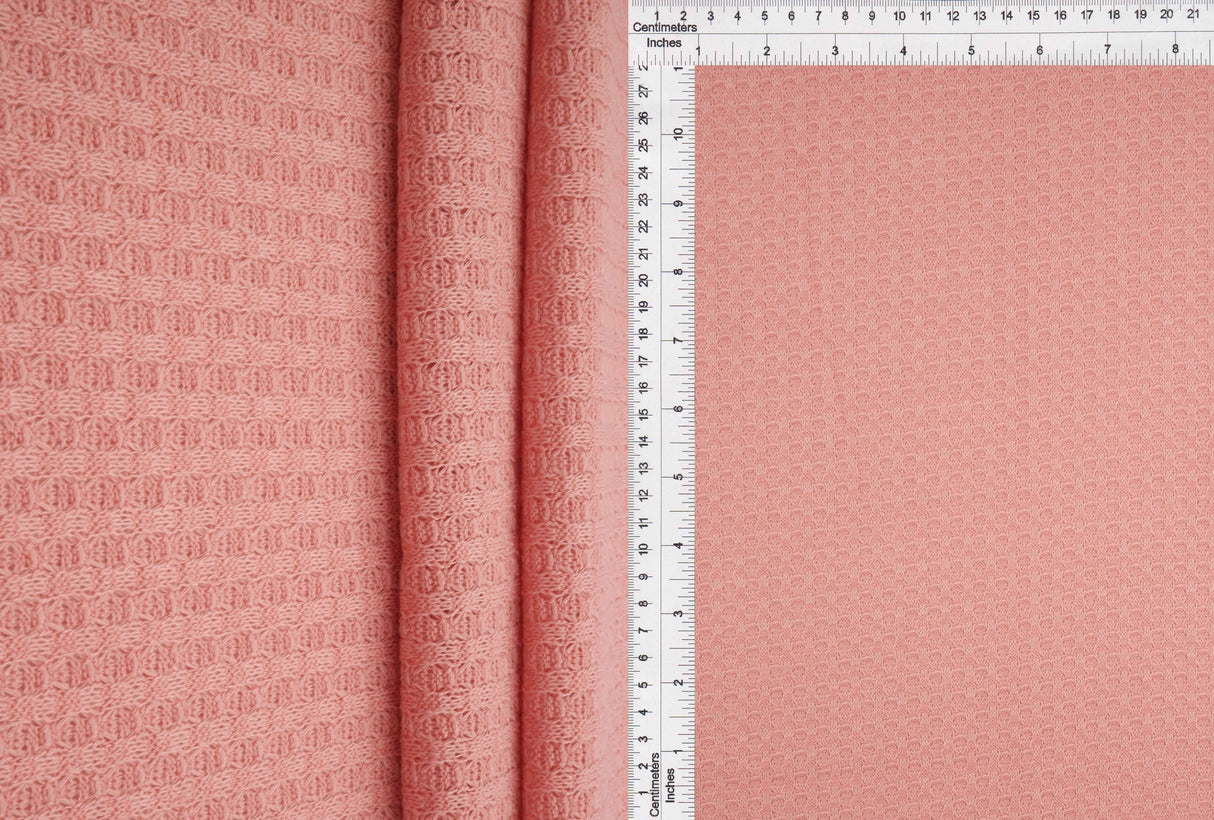 Waffle Stretch Knit Fabric Solid