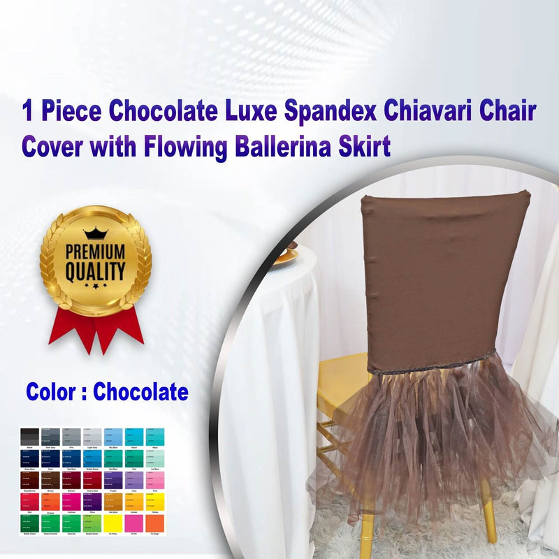 1 Piece Champagne Elegance Stretch Spandex Chiavari Chair Cover with Ballerina Flair