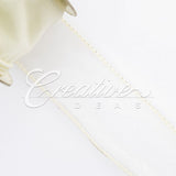 1 1/2" Wired Organza Ribbon - 10 Yards (Ivory)