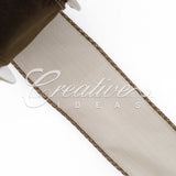1 1/2" Wired Organza Ribbon - 10 Yards (Brown)