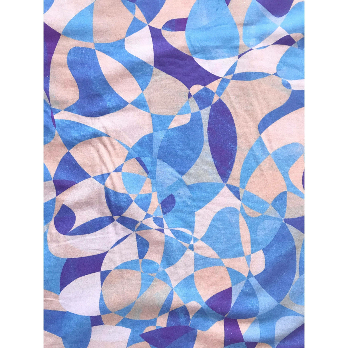 Chiasoka 100 Percent Cotton Fabric - Blue, Purple, Taupe African Print, 58" Width (1 Yard)