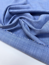 Cotton Melange Fabric White Blue