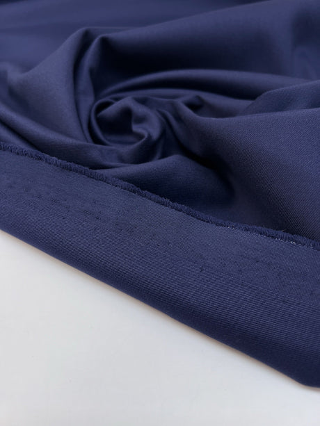 Viscose Blend Woven Blue Stretch Fabric