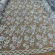 Beaded Corded Bridal Lace Silver