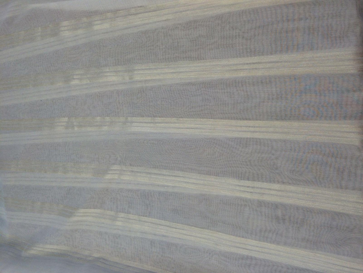 P Kaufmann Gondola Stripe Sheer Fabric - Woven Polyester, Stripe Pattern, 118" Width (1 Yard)
