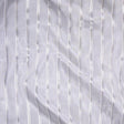 P Kaufmann Crossing Elegant Silver Stripe Sheer Polyester Sheer Fabric - Silver Stripe, 126" Width (1 Yard)