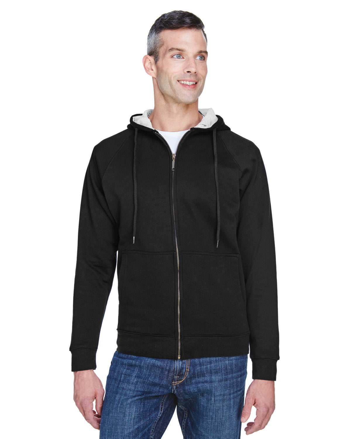 Adult Rugged Wear Thermal-Lined Full-Zip Fleece Hooded Sweatshirt