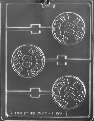 Happy 40th Birthday Lolly Chocolate Mold - LPL070