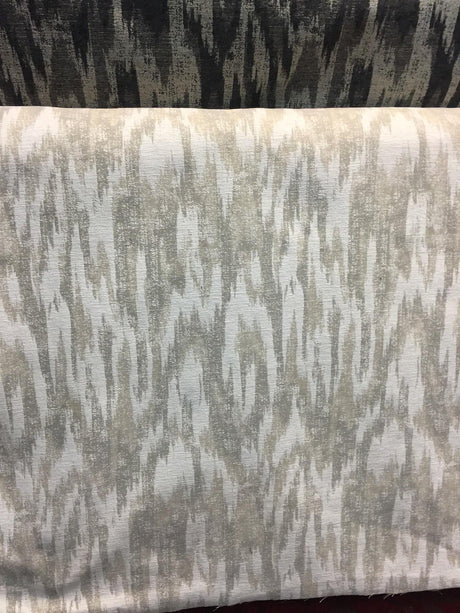 Modern Alyssa Chenille Fabric - White Cream Ikat, 58" Width (1 Yard)