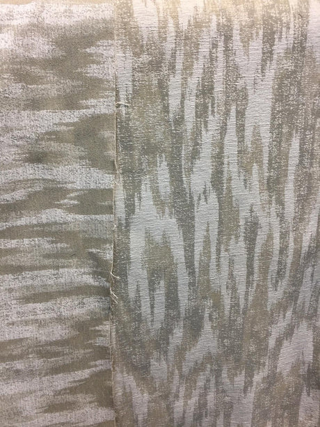 Modern Alyssa Chenille Fabric - White Cream Ikat, 58" Width (1 Yard)