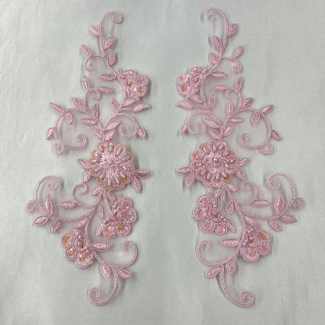 Beaded Floral Lace Applique
