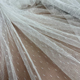 1 Yard Ivory Stretch Dots Point Net Mesh Fabric Lightweight Soft Durable Material 60 Inch Width