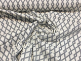 Robert Allen Fret Cotton Fabric - Ivory Graphite Gray Fret Pattern, 55" Width (1 Yard)