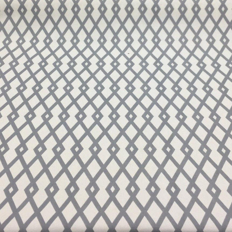 Robert Allen Fret Cotton Fabric - Ivory Graphite Gray Fret Pattern, 55" Width (1 Yard)
