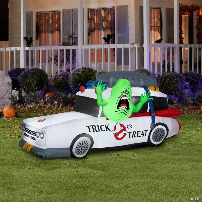 84" x 42" Airblown® Blowup Inflatable Ghostbusters™ Ecto-1 with Slimer Halloween Outdoor Yard Decoration