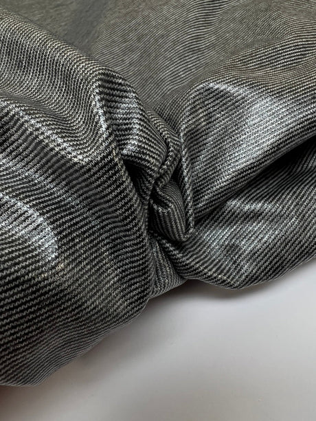 Polyester Cotton Polyurethane Knitted Gray Stripe