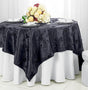 Ribbon Taffeta Square Table Overlay 85x85 Pewter/Charcoal