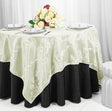 Square Taffeta Table Overlay 85x85 Ivory