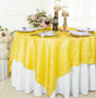 Crushed Taffeta Square Table Overlay 85x85 Canary Yellow