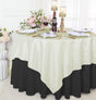 Crushed Taffeta Square Table Overlay 85x85 Ivory