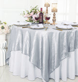 Seamless Crushed Taffeta Square Table Overlay for Events