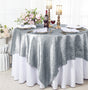 Square Crushed Taffeta Table Overlay 85x85 Silver